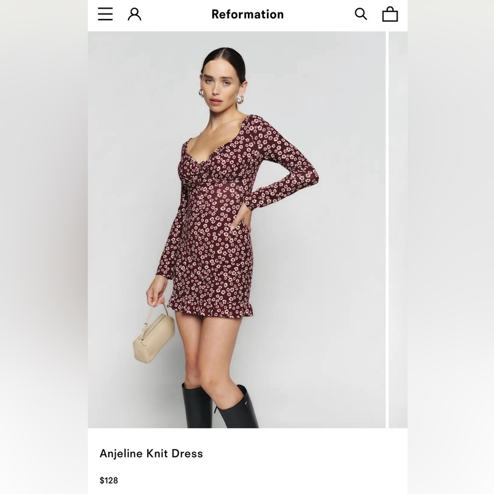 Reformation Anjeline Knit Dress Geena - Size XS